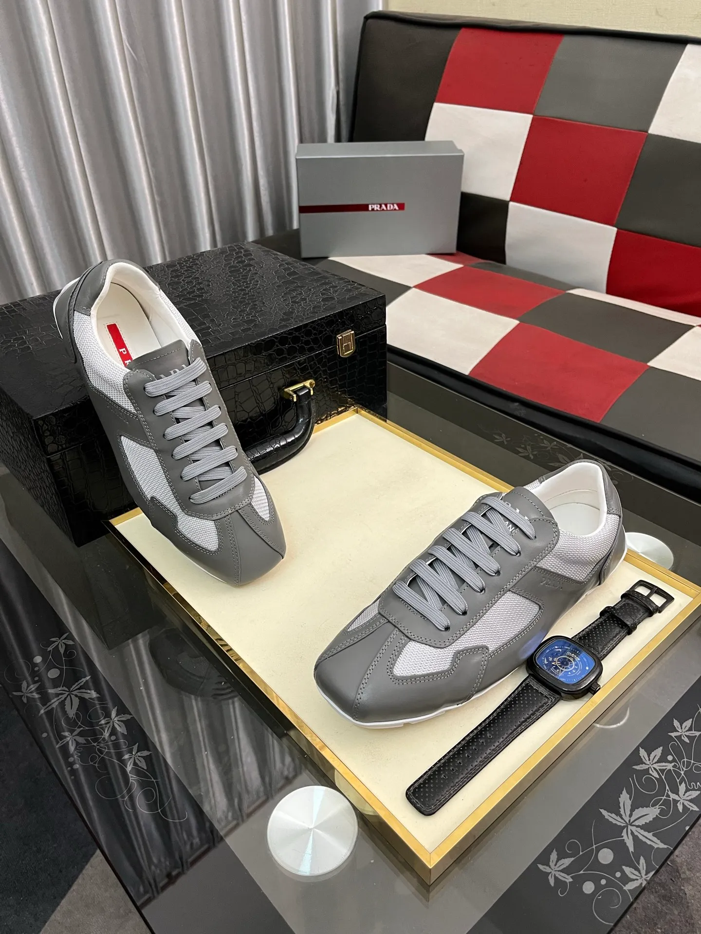Men's men's shoes 💰458⌚️⌚️prada: new spring and summer casual shoes, sports sneakers, fabric: imported cowhide, lining: original lining, sole: original sole, size: 38-444️⃣colors available